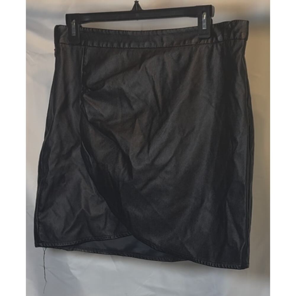 Shein 0XL Black Pleather SKirt